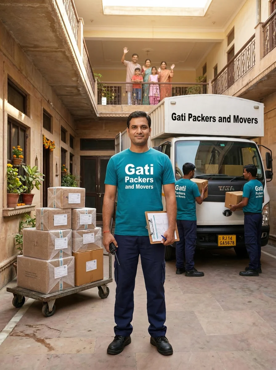 Gati Packers and Movers team professionally packing household items